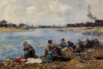 Eugene Boudin : Laundresses on the Bankes of the Touques VII
